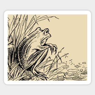 Of Frogs and Feelings, Melancholic Cute Cottagecore Toad, By the Pond, Vintage Aesthetic Magnet